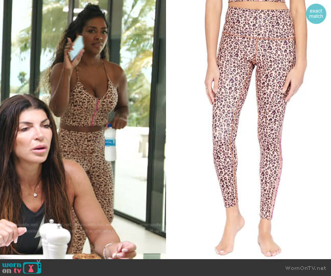 Electric Yoga Freedom Cheetah Leggings worn by Kenya Moore on The Real Housewives Ultimate Girls Trip