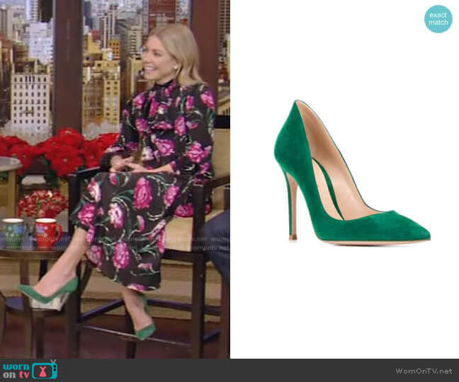 Gianvito Rossi Ellipsis Pointed Pumps worn by Kelly Ripa on Live with Kelly and Mark