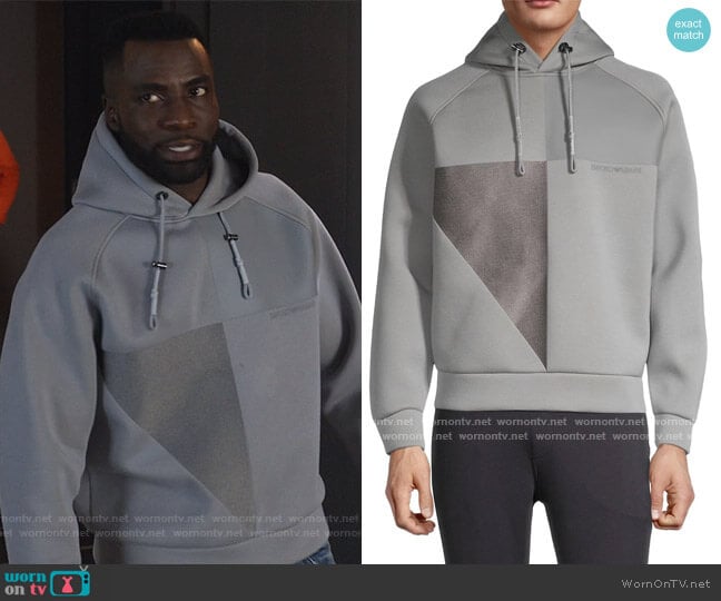 Emporio Armani Contrast Panel Hoodie Sweatshirt