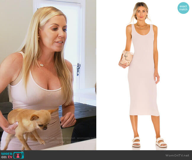 Enza Costa Silk Rib Tank Midi Dress worn by Dr. Jen Armstrong on The Real Housewives of Orange County
