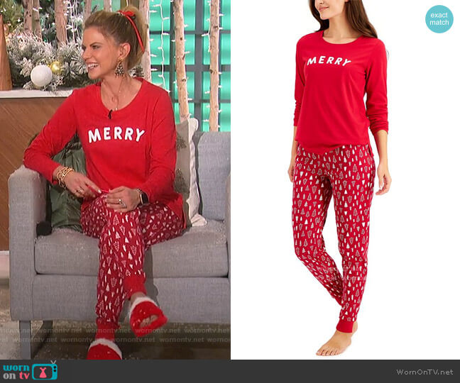 Family Pajamas Merry Family Pajama Set worn by Natalie Morales on The Talk