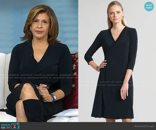 Clara Sunwoo Faux Wrap V-Neck 3/4 Sleeve Dress worn by Hoda Kotb on Today