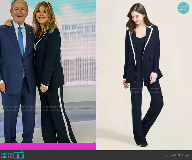 Pearl by Lela Rose Fluid Crepe Blazer worn by Jenna Bush Hager on Today