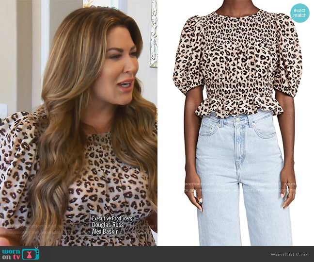 Free People Xoxo Blouse worn by Emily Simpson on The Real Housewives of Orange County