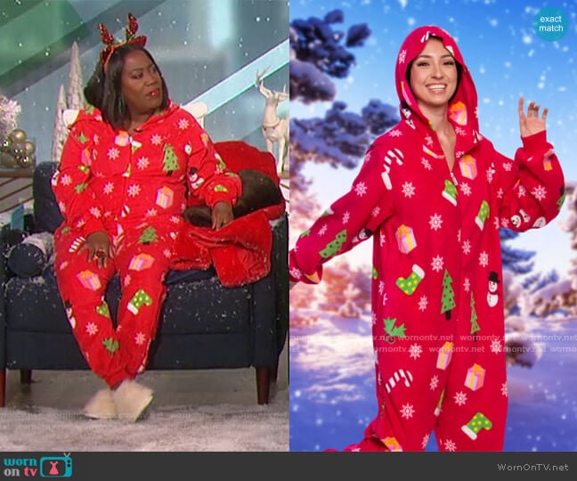 Funziez Christmas Tree Onesie worn by Sheryl Underwood on The Talk