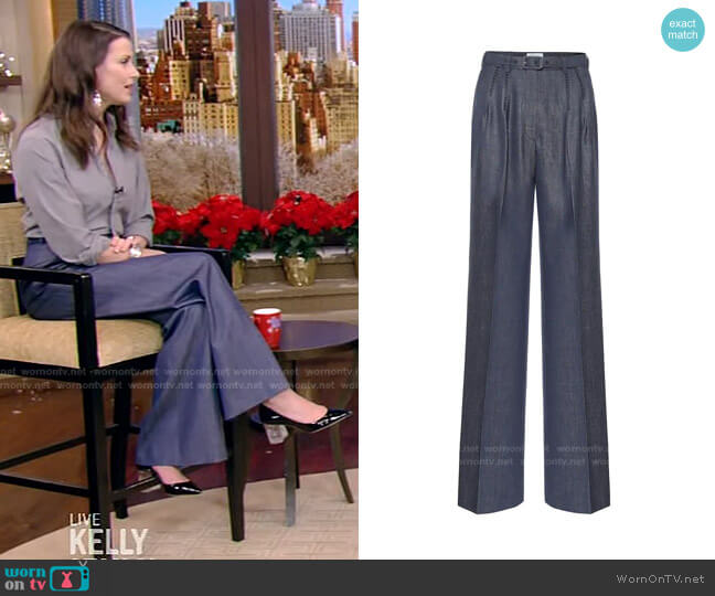 Gabriela Hearst Vargas Belted Wool-Blend Pants