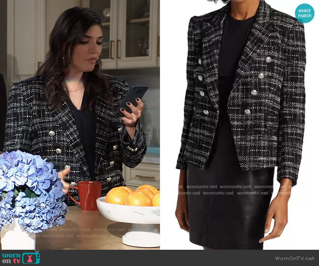 Generation Love Izzy Tweed Blazer worn by Brook Lynn Quartermaine (Amanda Setton) on General Hospital