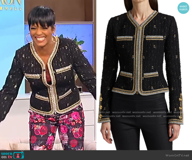 Giambattista Valli Metallic Embroidered Jacket worn by Tamron Hall on Tamron Hall Show