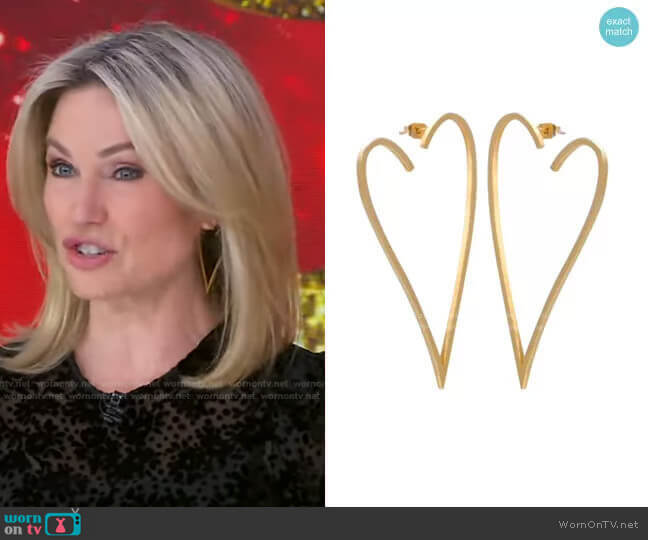Accessory Concierge Heart Throb Earrings worn by Amy Robach on Good Morning America