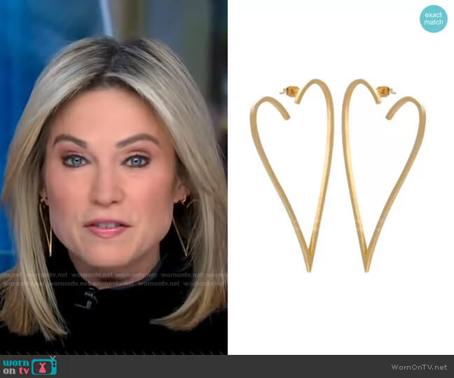 Accessory Concierge Heart Throb Earrings worn by Amy Robach on Good Morning America