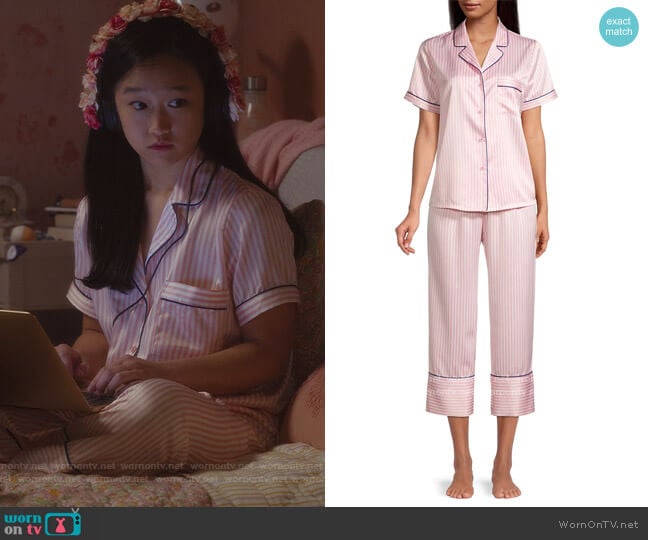 In Bloom Cypress 2-Piece Short Sleeve & Capris Set worn by Lily Goldenblatt (Cathy Ang) on And Just Like That