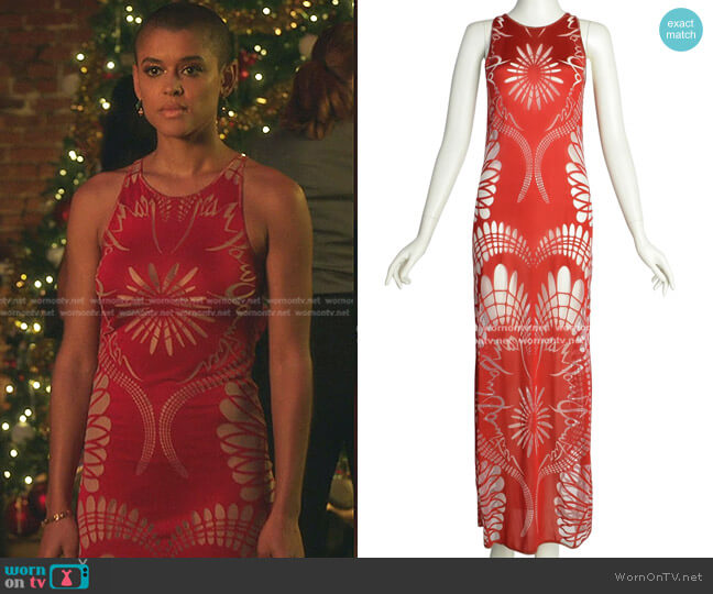Jean Paul Gaultier Nouveau Sheer Cutout Tank Maxi Dress worn by Julien Calloway (Jordan Alexander) on Gossip Girl