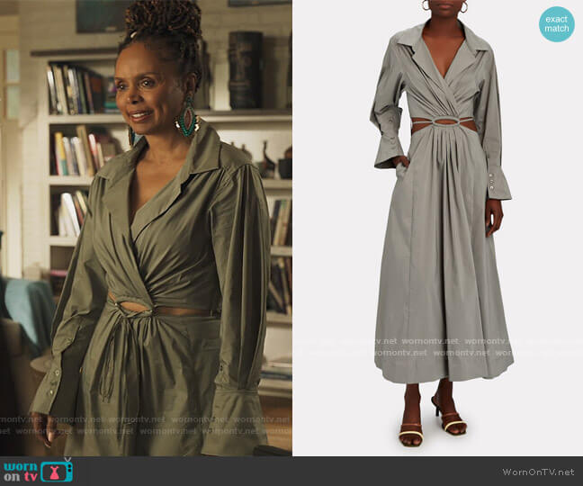 Jonathan Simkhai Alex Poplin Cut-Out Shirt Dress