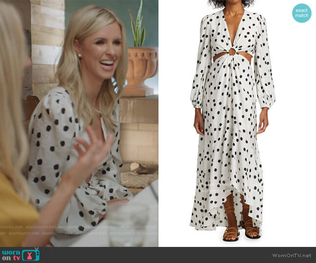 Jonathan Simkhai Jaelynn Printed Cut-Out Dress worn by Nicky Hilton Rothschild on Paris in Love