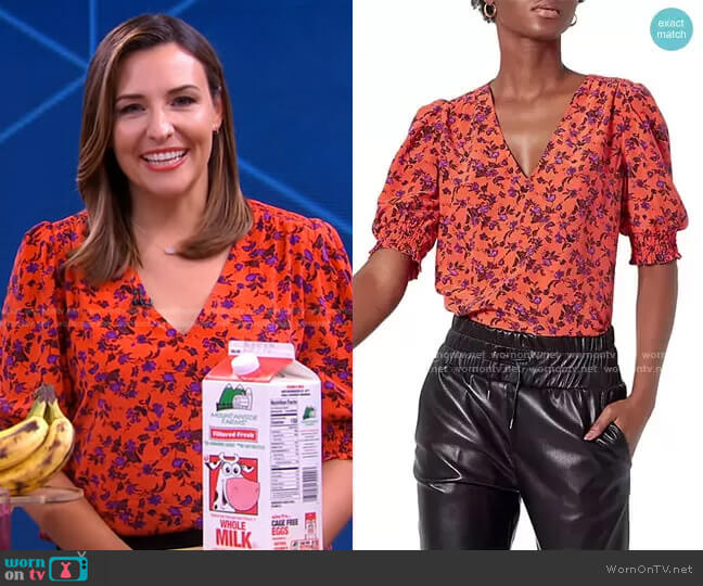 Joie Karemele Silk Top worn by Mary Bruce on Good Morning America