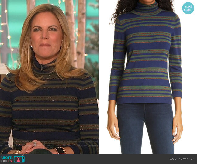 L'Agence Harlee Turtleneck Top worn by Natalie Morales on The Talk