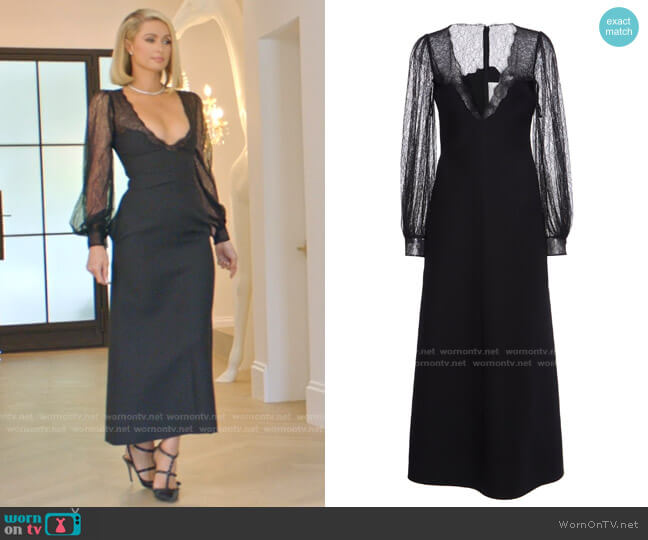Valentino Lace Detailed Crepe Maxi Dress worn by Paris Hilton on Paris in Love