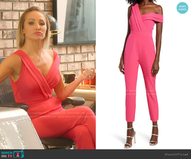 Lavish Alice One-Shoulder Jumpsuit worn by Mary Fitzgerald on Selling Sunset