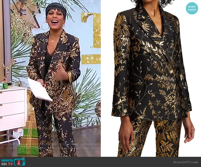 Libertine Beijing Garden Double-Breasted Jacquard Jacket worn by Tamron Hall on Tamron Hall Show
