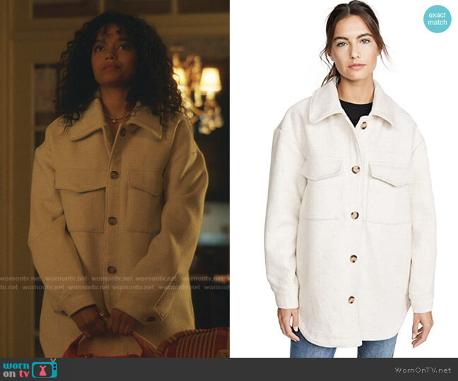 Line & Dot Drew Wool Blend Jacket worn by Zoya Lott (Whitney Peak) on Gossip Girl