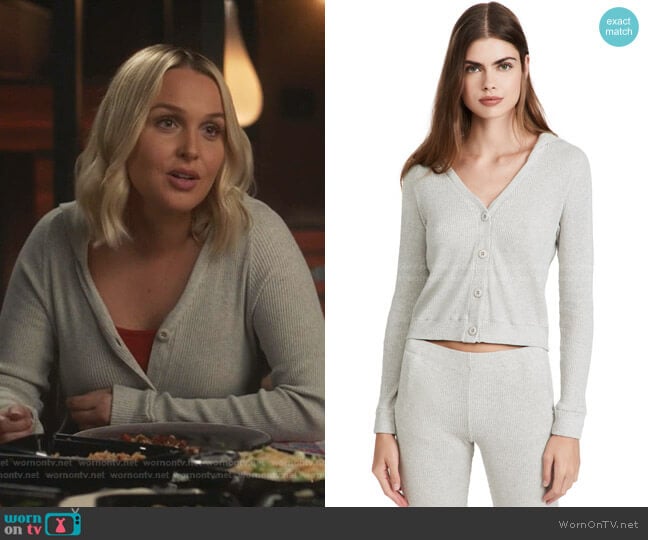 Monrow Oat Rib Hooded Cardigan worn by Jo Wilson (Camilla Luddington) on Greys Anatomy