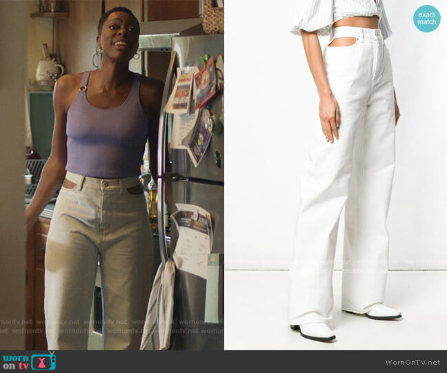 Maison Margiela Wide Leg Cut-out Jeans worn by Molly Carter (Yvonne Orji) on Insecure