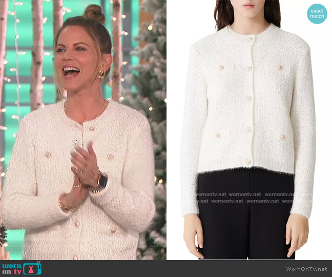 Morning Lurex Sequined Cardigan Maje worn by Natalie Morales on The Talk