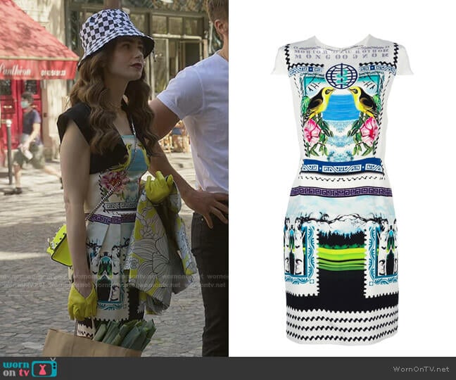 by Mary Katrantzou worn by Emily Cooper (Lily Collins) on Emily in Paris