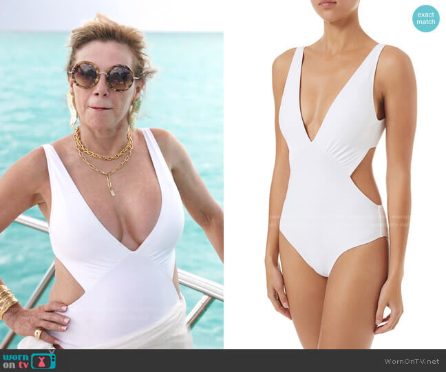 Melissa Odabash Del Mar Cut Out One-Piece Swimsuit worn by Ramona Singer on The Real Housewives Ultimate Girls Trip