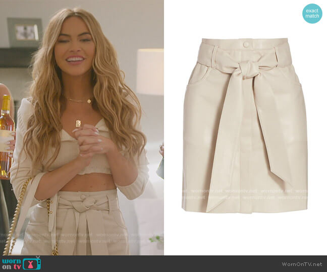 Nanushka Meda Mini Skirt worn by Chrishell Stause on Selling Sunset