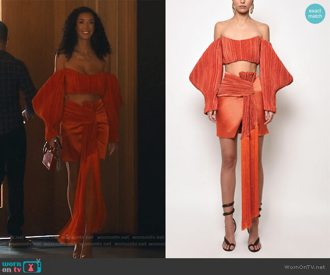 Ndigo Studio SS Ada Top worn by Noella Bergener on The Real Housewives of Orange County