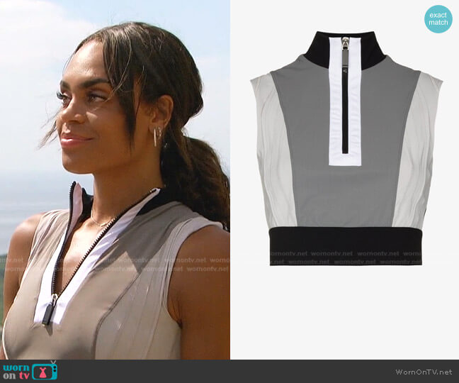 No Ka' Oi Colour Block Crop Top worn by Michelle Young on The Bachelorette