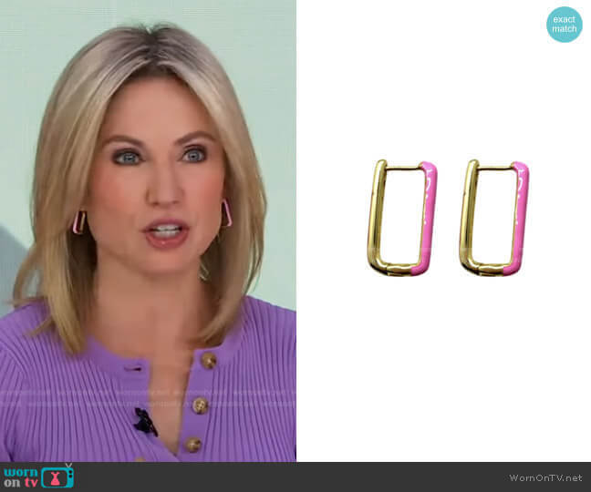 Accessory Concierge Nod to Neon Hoops worn by Amy Robach on Good Morning America