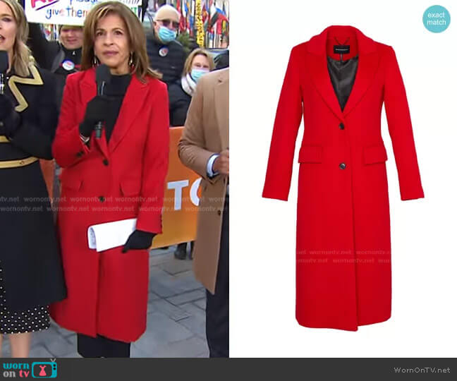 Bcbgmaxazria Notch Collar Single Breasted Riding Coat worn by Hoda Kotb on Today