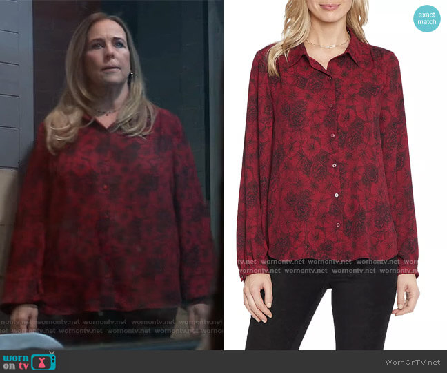 NYDJ Modern Blouse worn by Laura Collins (Genie Francis) on General Hospital