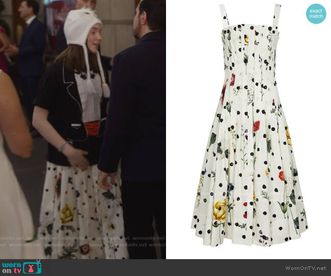 Oscar De La Renta Floral pleated cotton maxi dress worn by Rose / Rock Goldenblatt (Alexa Swinton) on And Just Like That
