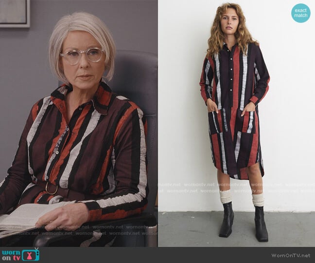 Osei-Duro Causa Dress in Sidewalk Chalk worn by Miranda Hobbs (Cynthia Nixon) on And Just Like That
