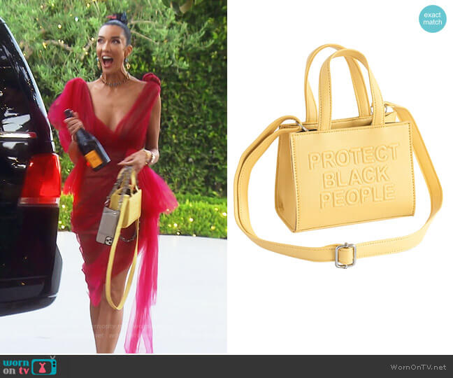 Cise Vegan Leather Mini bag worn by Noella Bergener on The Real Housewives of Orange County