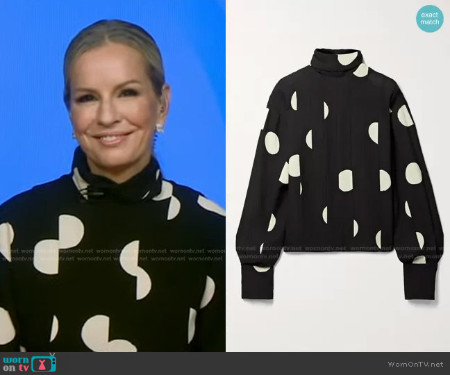 Proenza Schouler Paneled Polka-Dot Georgette Blouse worn by Dr. Jennifer Ashton on Good Morning America