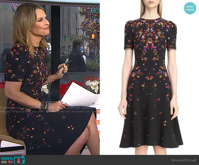 Givenchy Pansy Print Stretch Cady Dress worn by Savannah Guthrie on Today