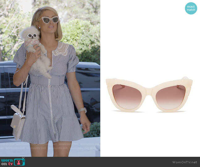 Pared Eyewear Puss & Boots Cat Eye Sunglasses worn by Paris Hilton on Paris in Love