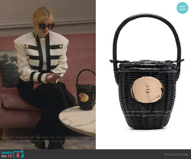 Patou Woven Bucket Bag worn by Camille (Camille Razat) on Emily in Paris