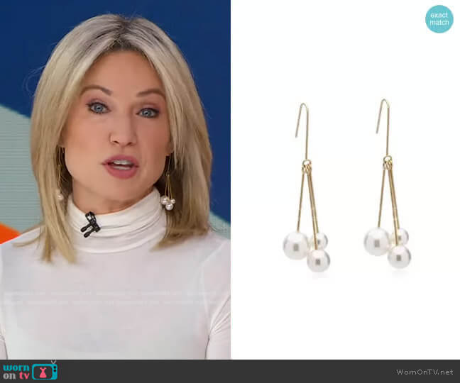 Accessory Concierge Pearl Drops worn by Amy Robach on Good Morning America
