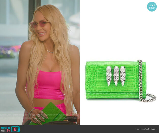 Philip Plein Skull Embellished Crossbody Bag worn by Christine Quinn on Selling Sunset