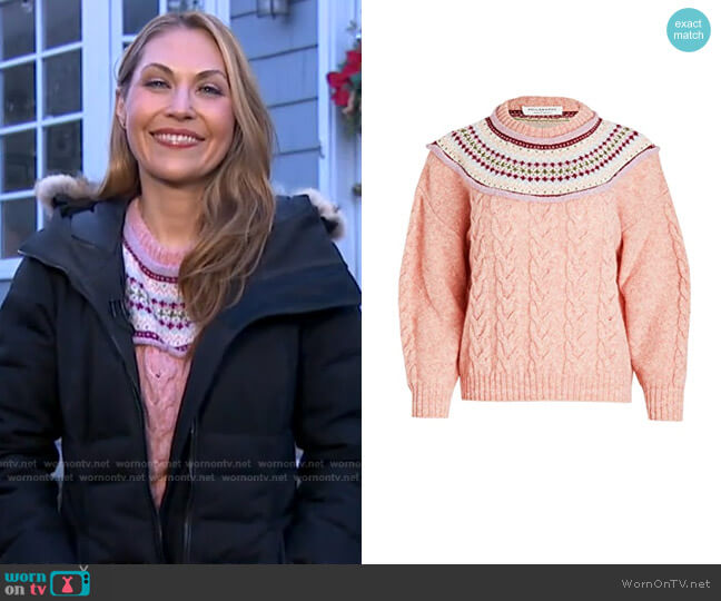 Philosophy di Lorenzo Serafini Pattern Collar Sweater worn by Lori Bergamotto on Good Morning America