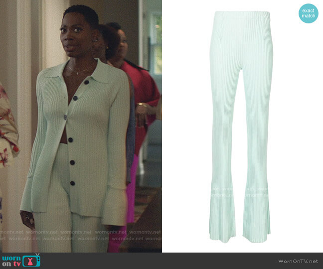 Proenza Schouler Ribbed Flared Trousers worn by Molly Carter (Yvonne Orji) on Insecure