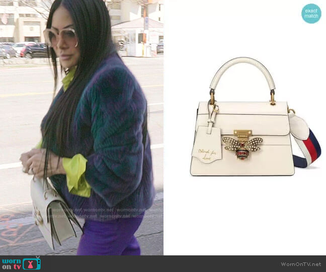 Gucci Queen Margaret Top Handle Leather Satchel worn by Jen Shah on The Real Housewives of Salt Lake City