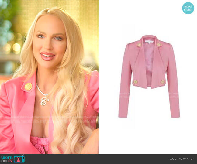 Raisa Vanessa Mini Jacket with Gold Buttons worn by Christine Quinn on Selling Sunset