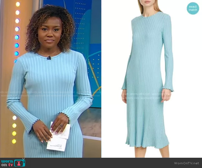 Simon Miller Rib Wells Dress worn by Janai Norman on Good Morning America