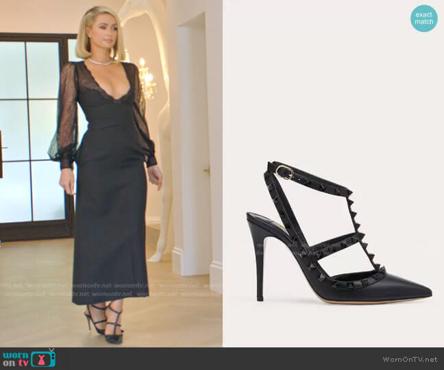 Valentino Rockstud Ankle Strap Pump worn by Paris Hilton on Paris in Love